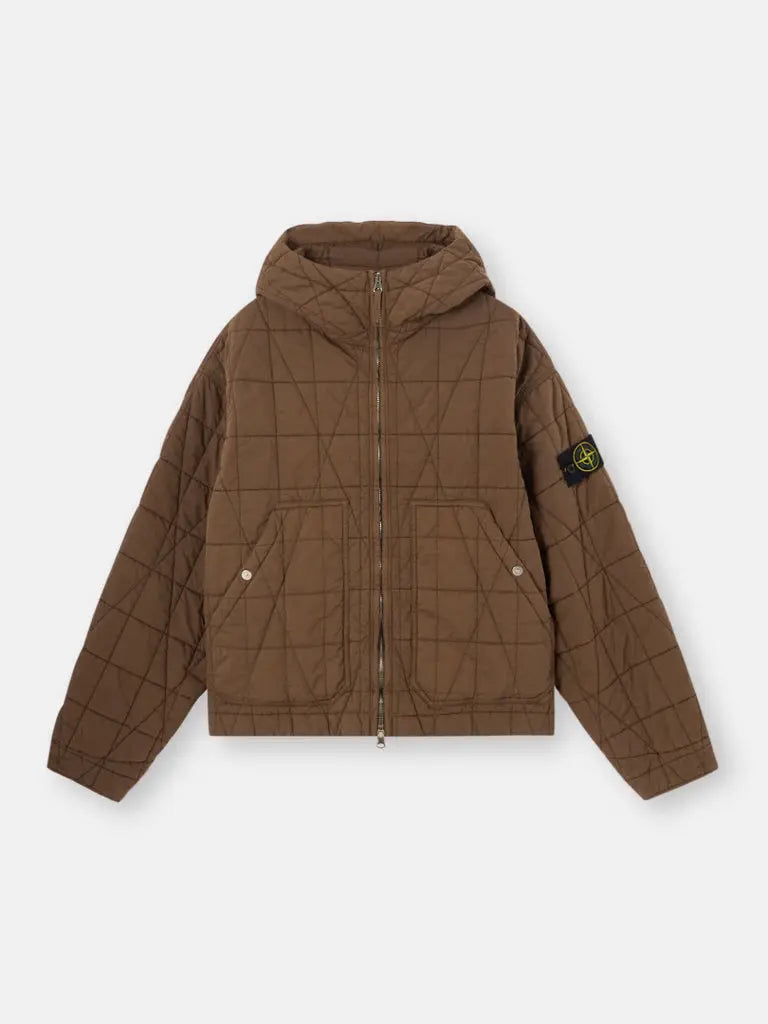 Veste matelassée enduite de résine et déperlante à capuche - CALVERO