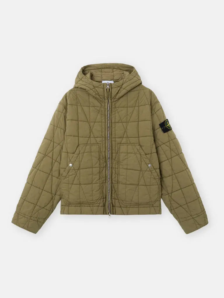 Veste matelassée enduite de résine et déperlante à capuche - CALVERO