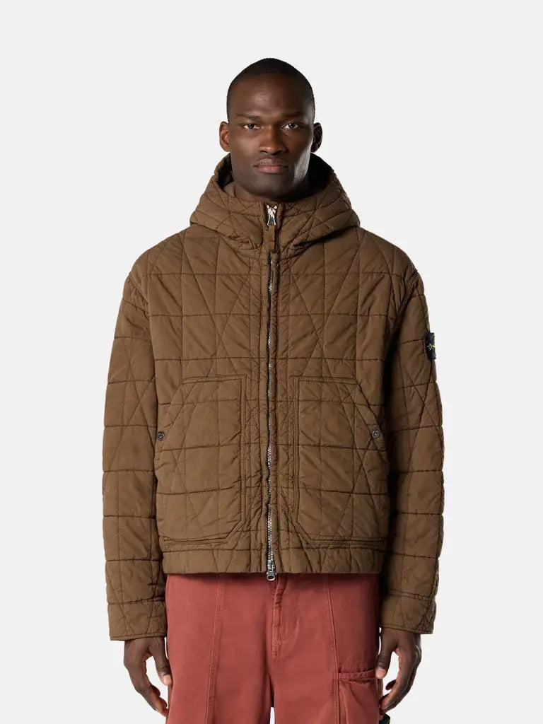 Veste matelassée enduite de résine et déperlante à capuche - CALVERO