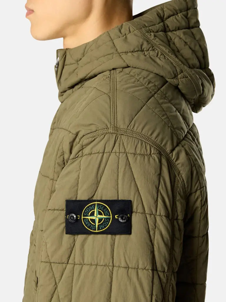 Veste matelassée enduite de résine et déperlante à capuche - CALVERO