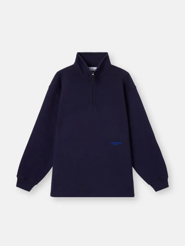 Sweat-shirt coupe oversize à glissière courte avec broderie - CALVERO