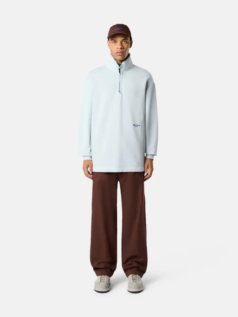Sweat-shirt coupe oversize à glissière courte avec broderie - CALVERO