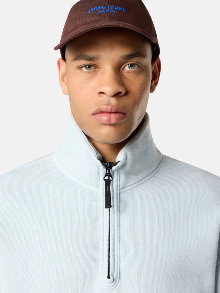 Sweat-shirt coupe oversize à glissière courte avec broderie - CALVERO