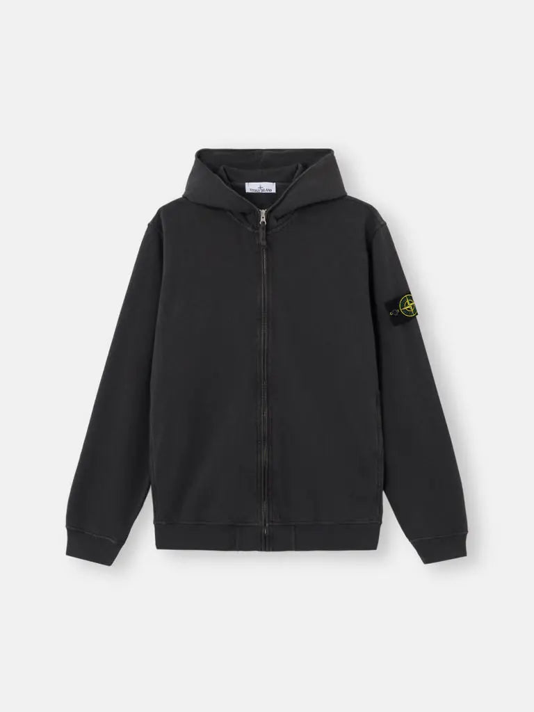 Sweat-shirt zippé à capuche coupe regular à poches - CALVERO
