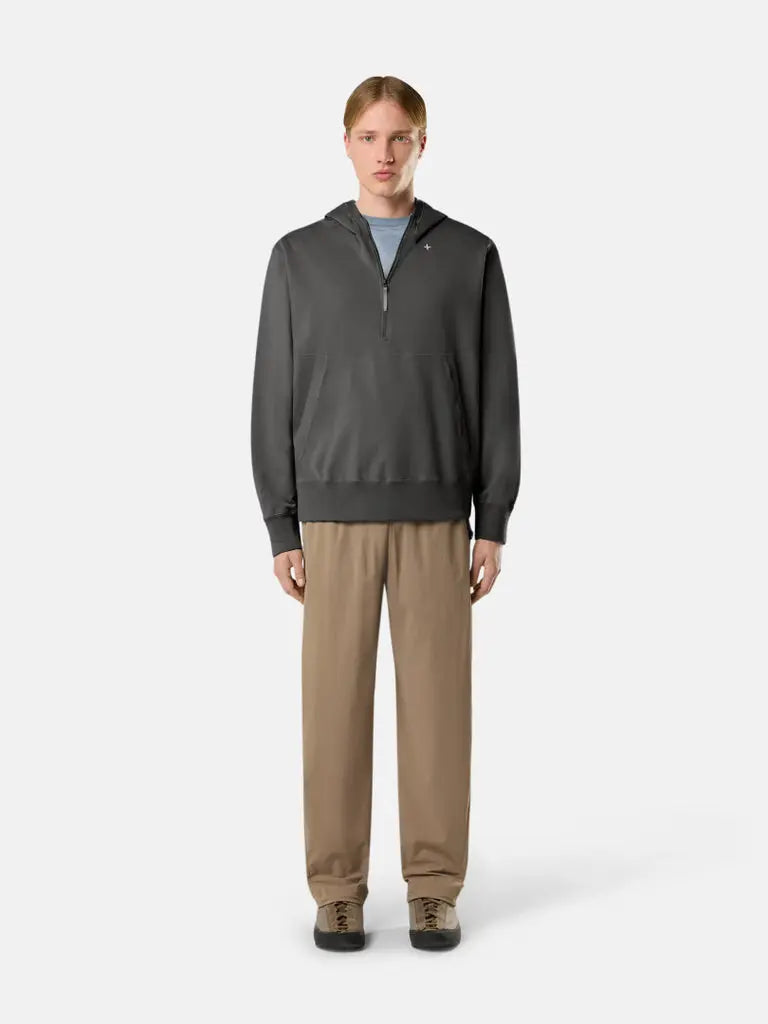 Sweat-shirt à capuche et à glissière courte, coupe regular, avec poche - CALVERO