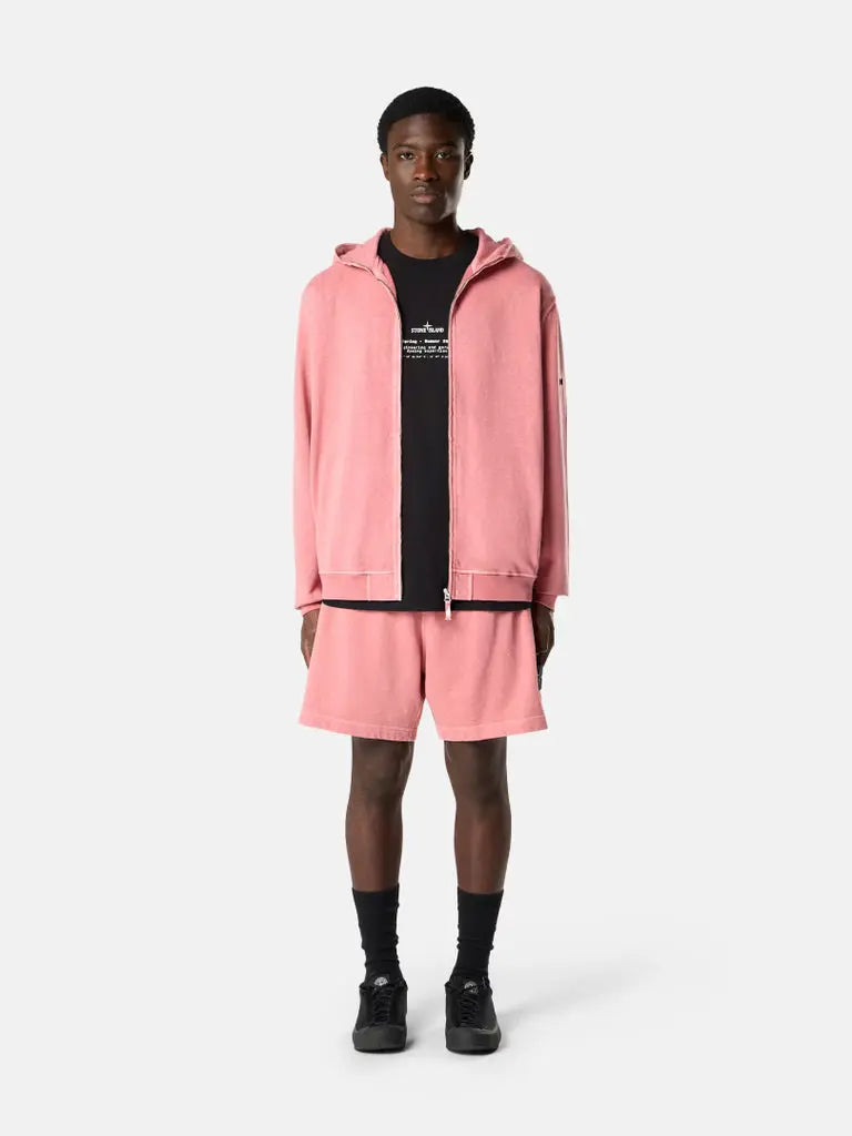 Short de jogging en molleton de coton flammé à effet irrégulier - CALVERO