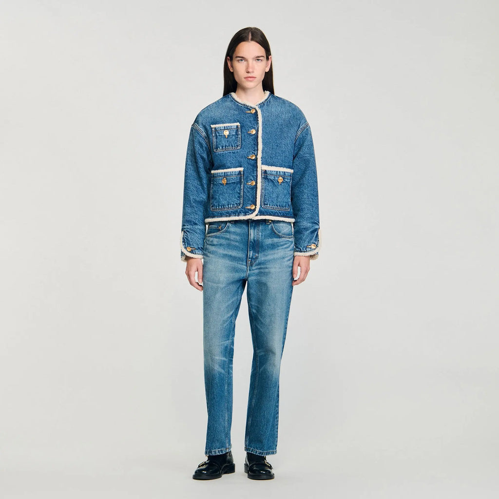 Blouson en denim et fausse fourrure - CALVERO