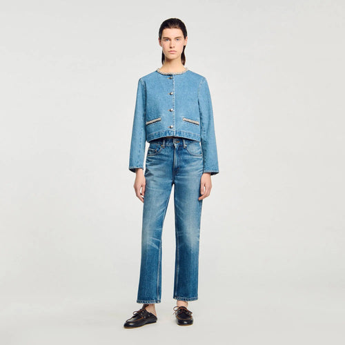 Blouson en denim strassé - CALVERO