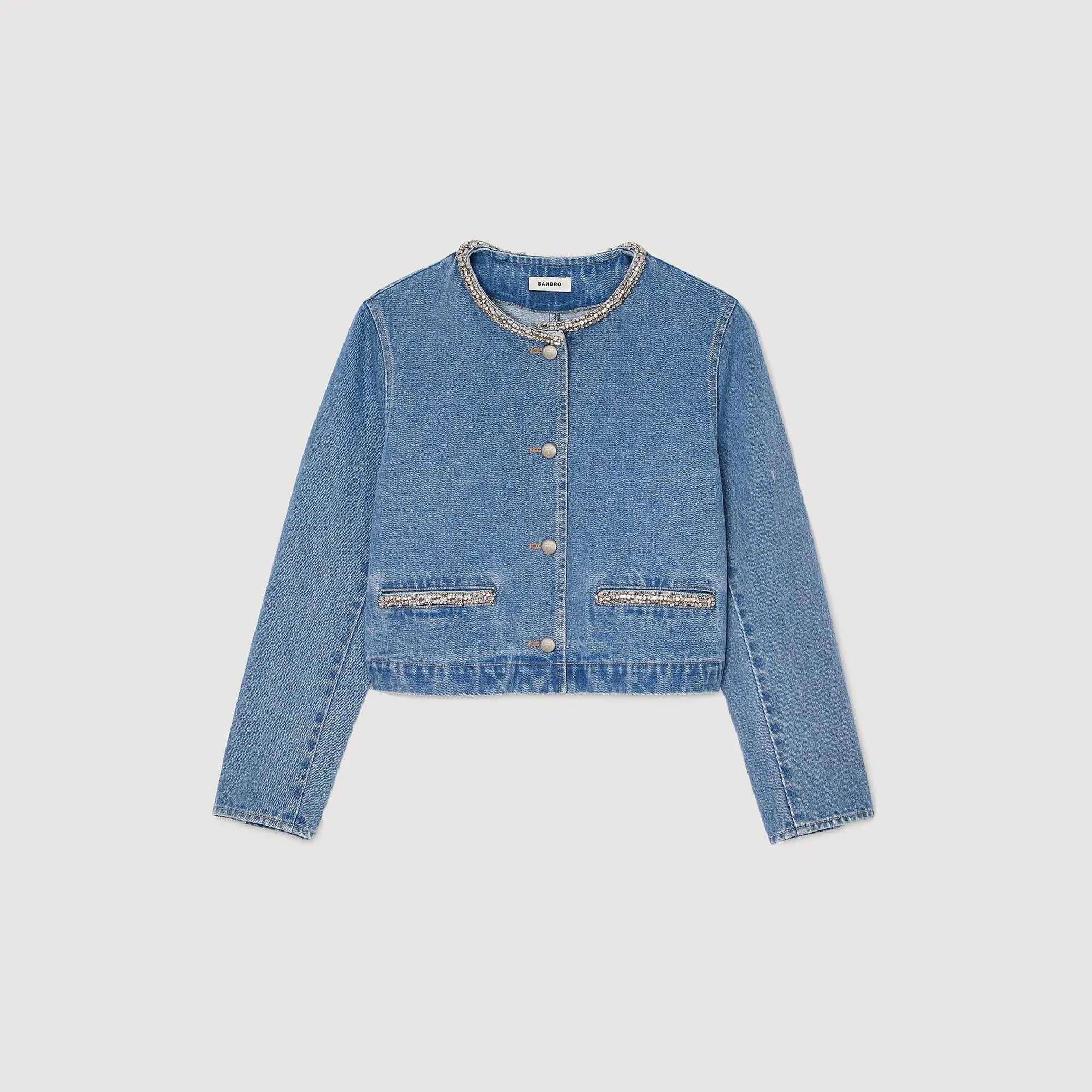 Blouson en denim strassé - CALVERO
