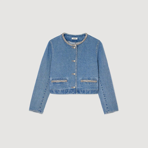 Blouson en denim strassé - CALVERO