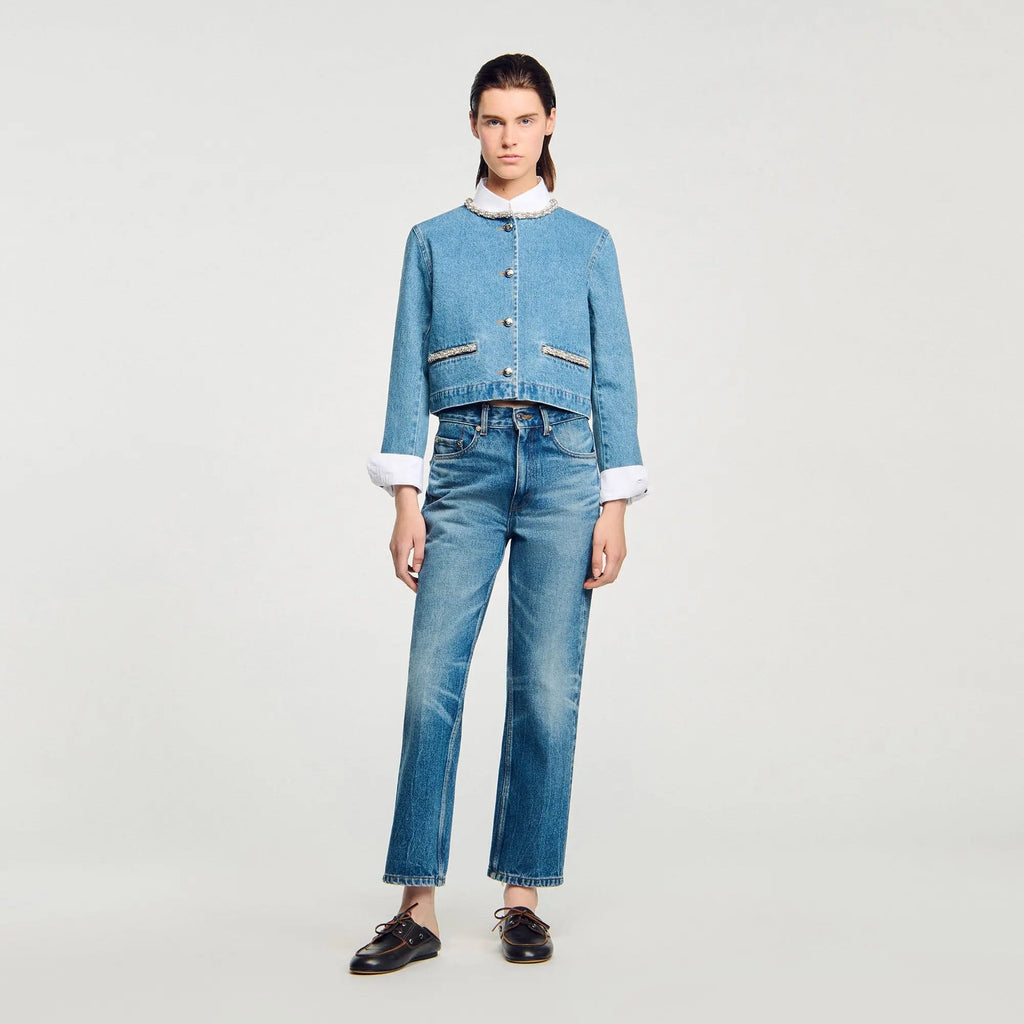Blouson en denim strassé - CALVERO