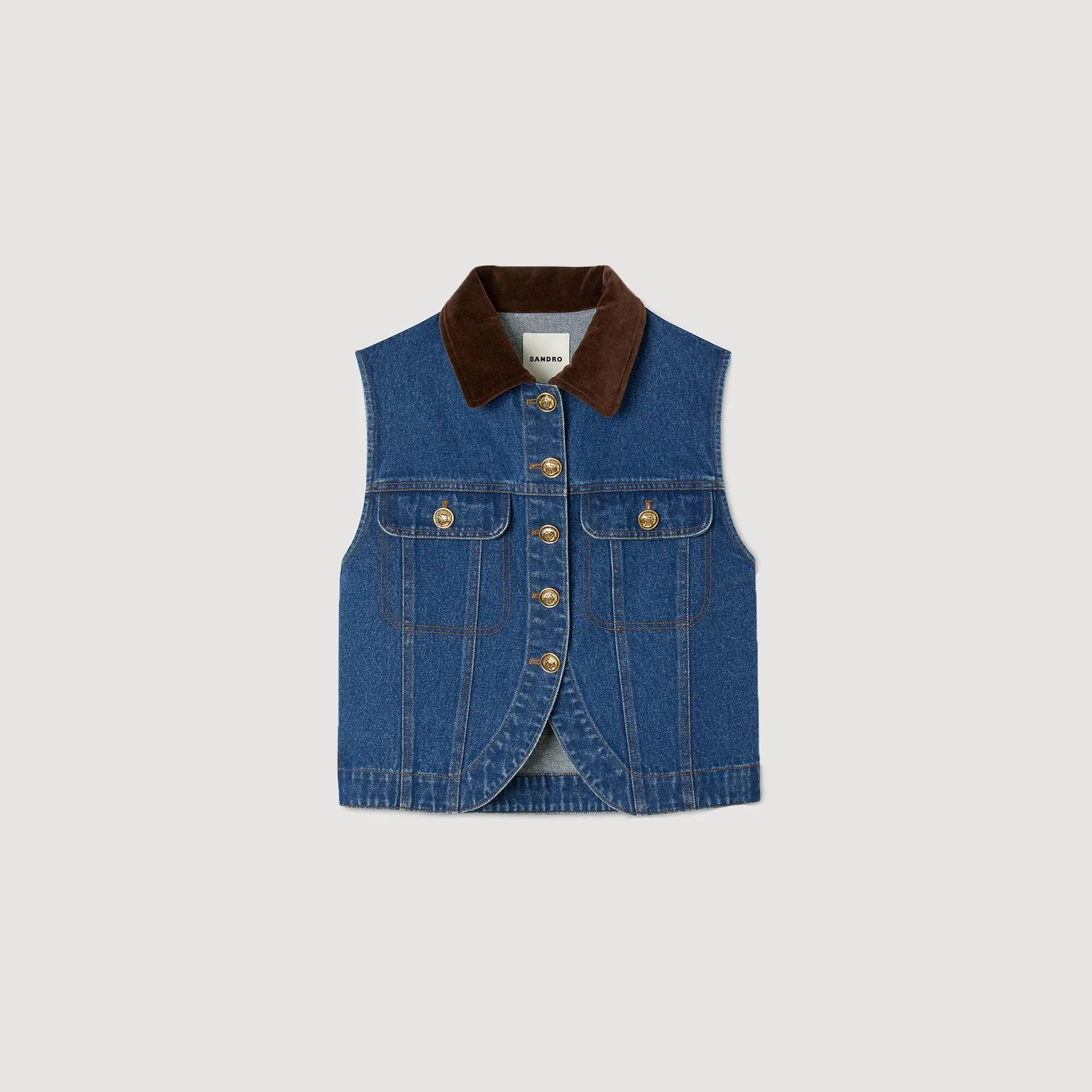 Blouson sans manches en denim - CALVERO
