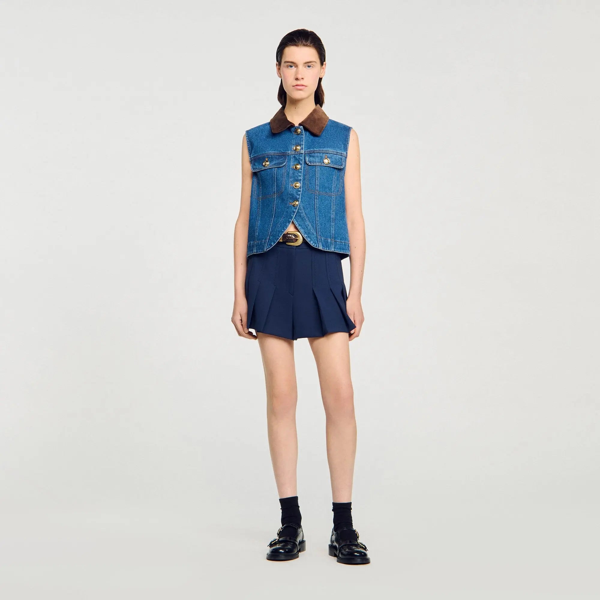 Blouson sans manches en denim - CALVERO