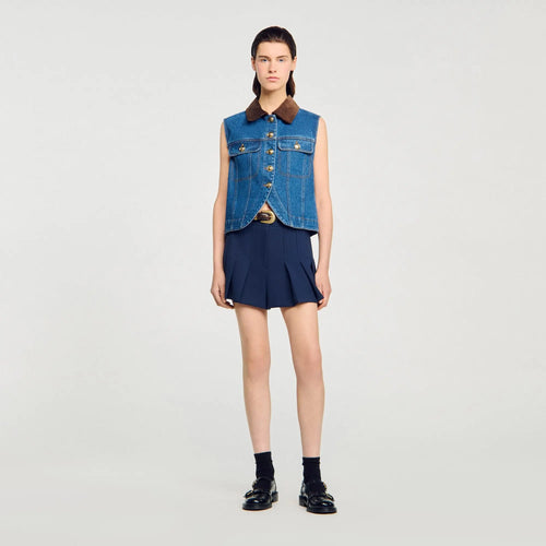 Blouson sans manches en denim - CALVERO