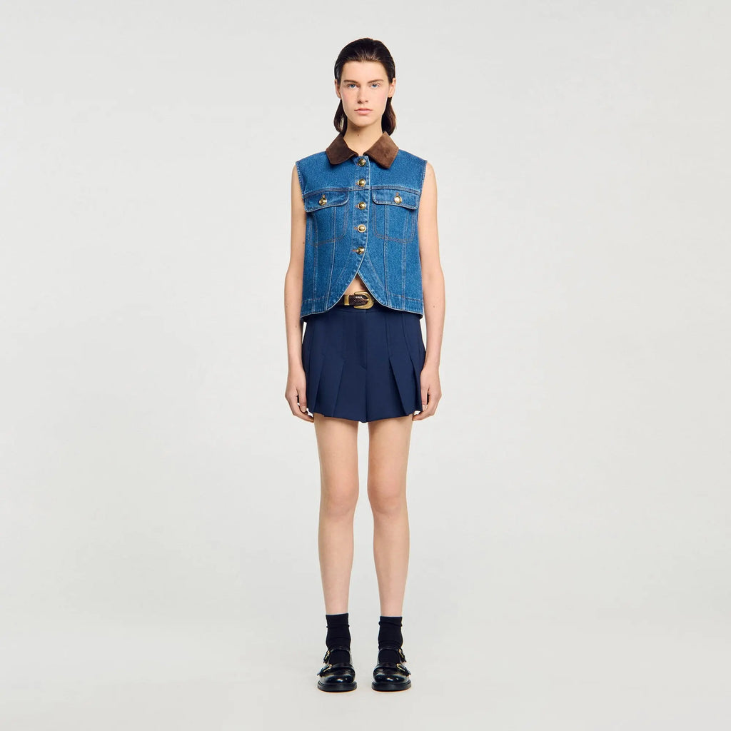 Blouson sans manches en denim - CALVERO