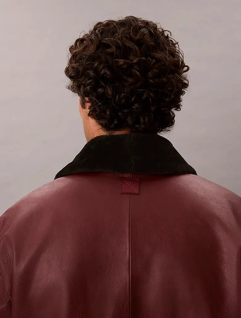 Bomber en cuir avec col en rason Calvin Klein