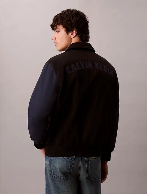 Bomber universitaire en nylon et coton Calvin Klein