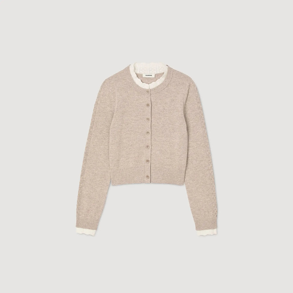 Cardigan à col contrasté - CALVERO