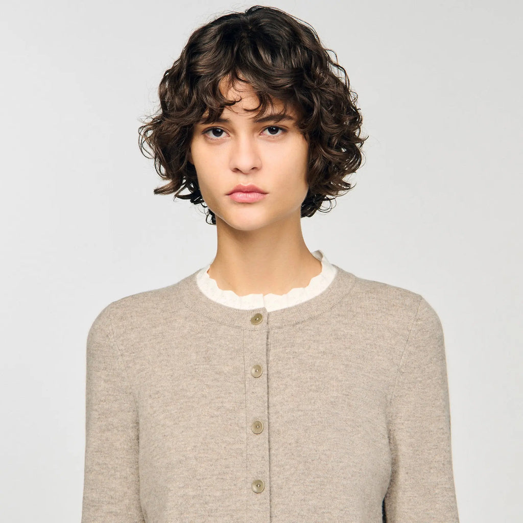 Cardigan à col contrasté - CALVERO