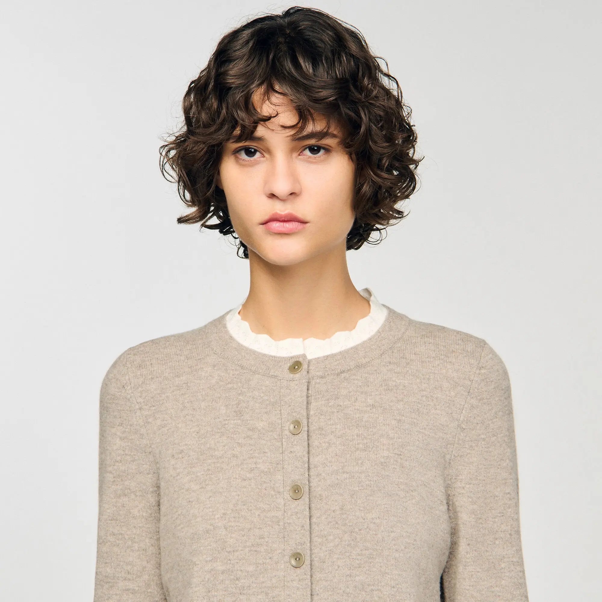 Cardigan à col contrasté - CALVERO