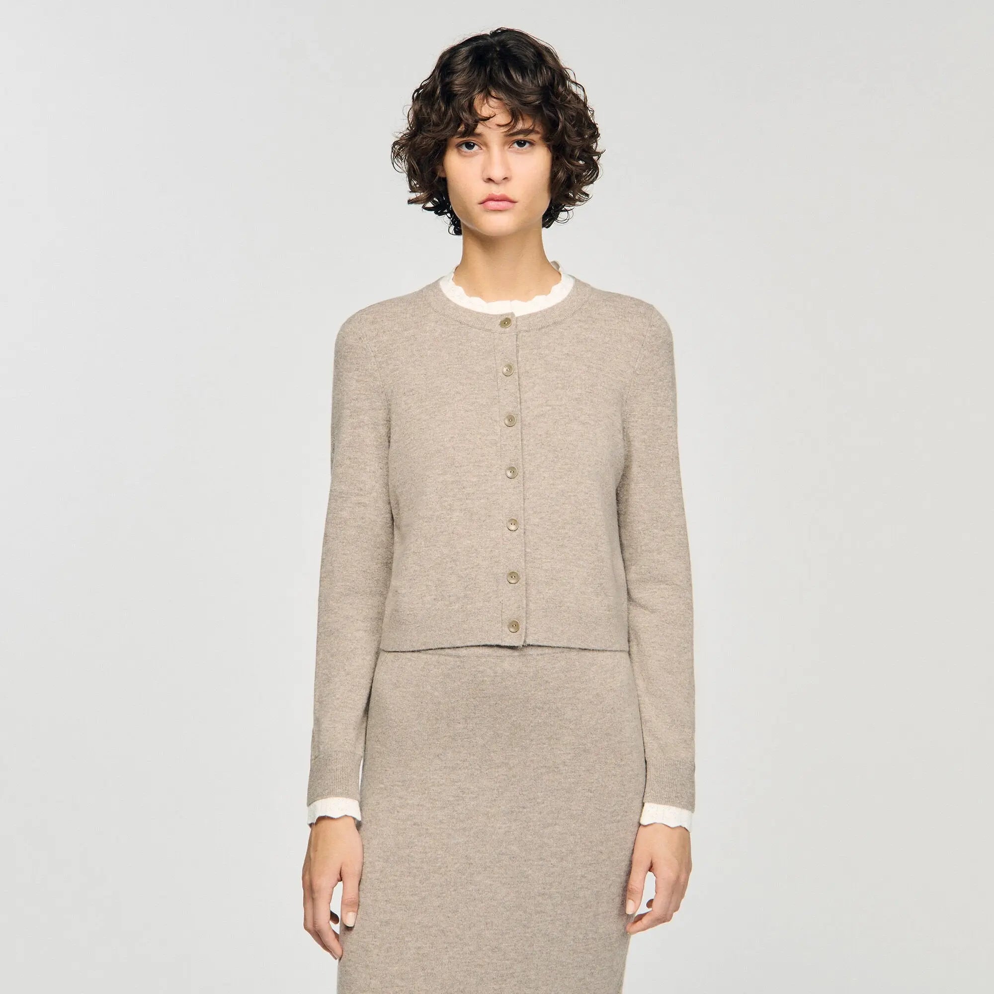 Cardigan à col contrasté - CALVERO