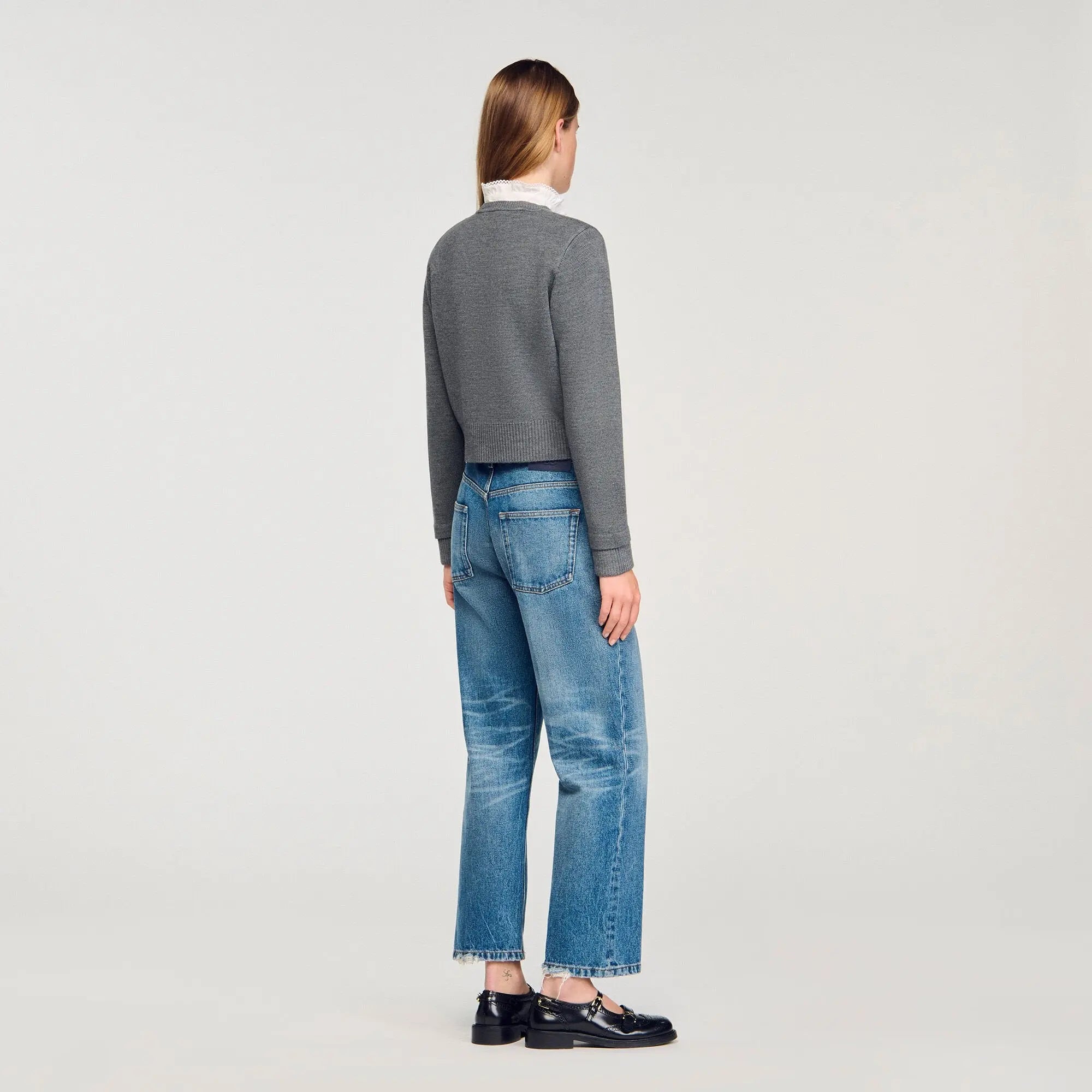 Cardigan à col volanté amovible - CALVERO