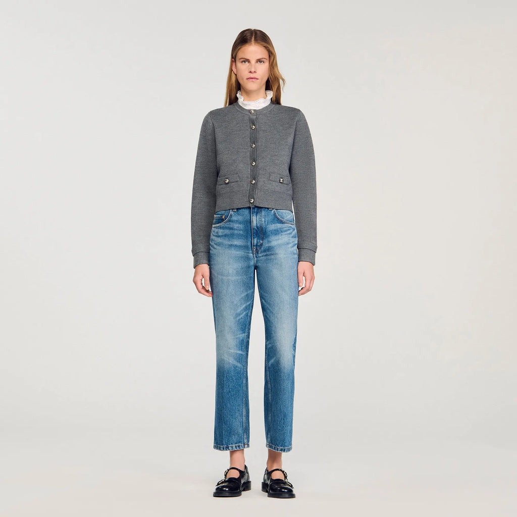 Cardigan à col volanté amovible - CALVERO
