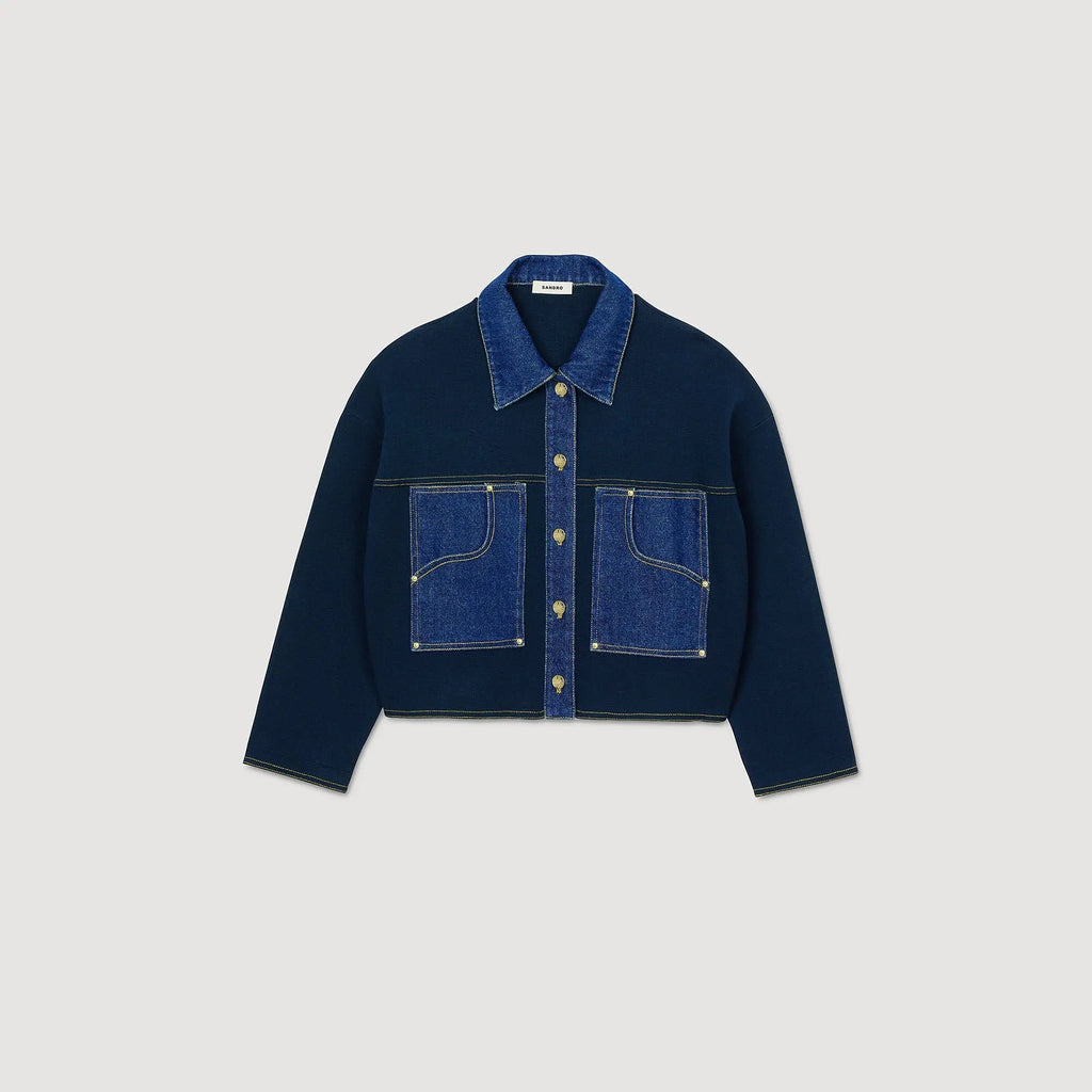 Cardigan à détail denim - CALVERO