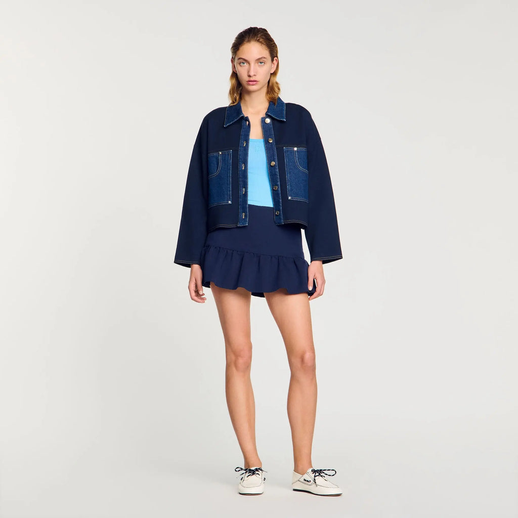 Cardigan à détail denim - CALVERO