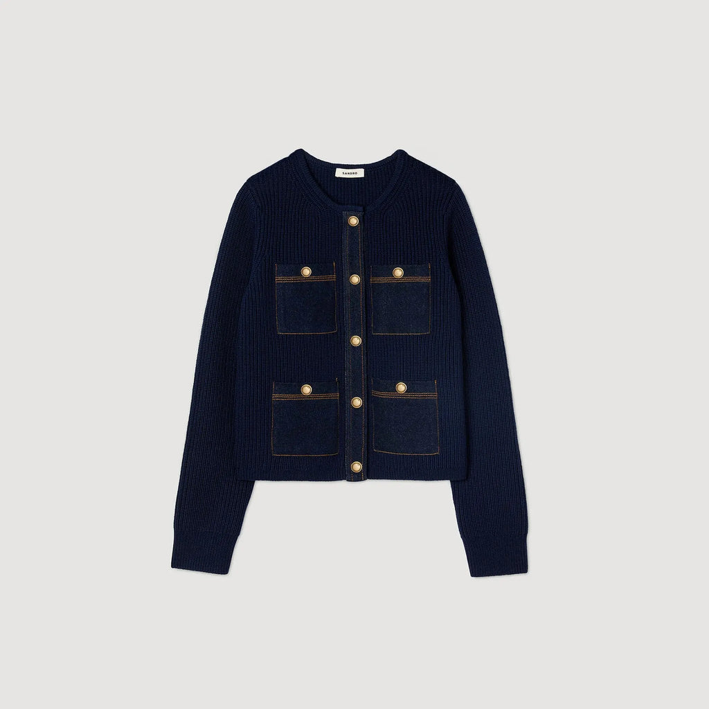 Cardigan à détails denim - CALVERO
