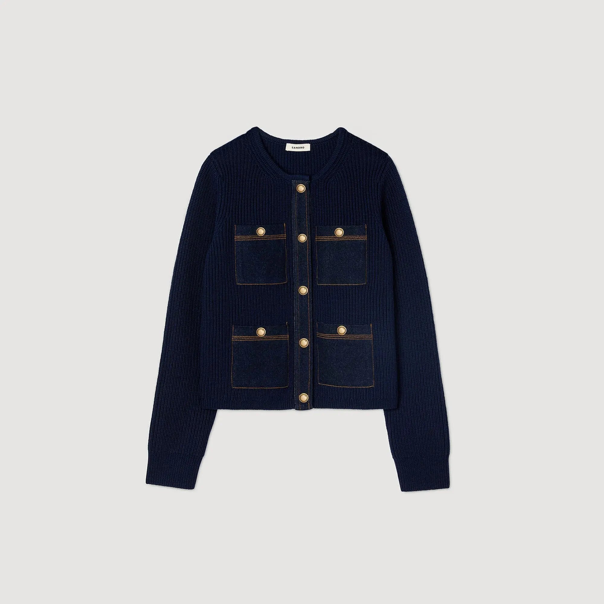 Cardigan à détails denim - CALVERO