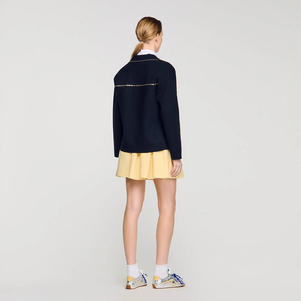 Cardigan à studs col tailleur - CALVERO