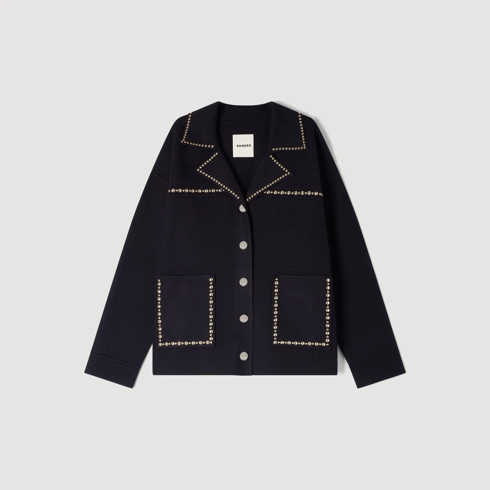 Cardigan à studs col tailleur - CALVERO