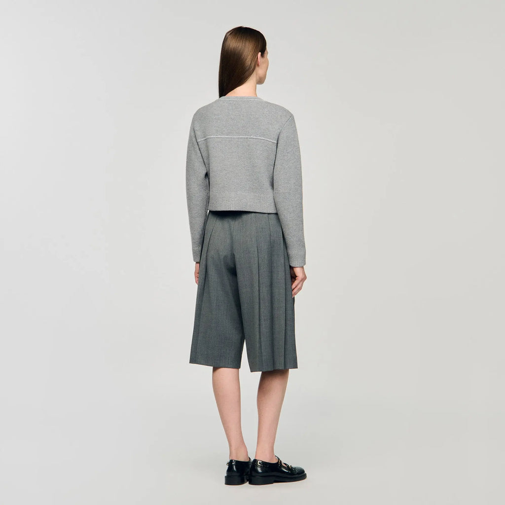 Cardigan à surpiqûres contrastées - CALVERO