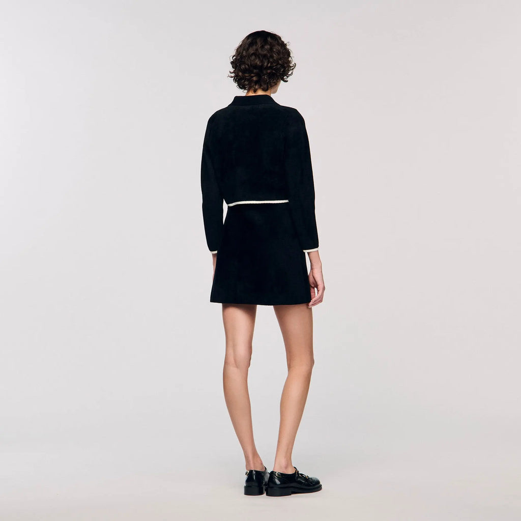 Cardigan bicolore à col chemise - CALVERO