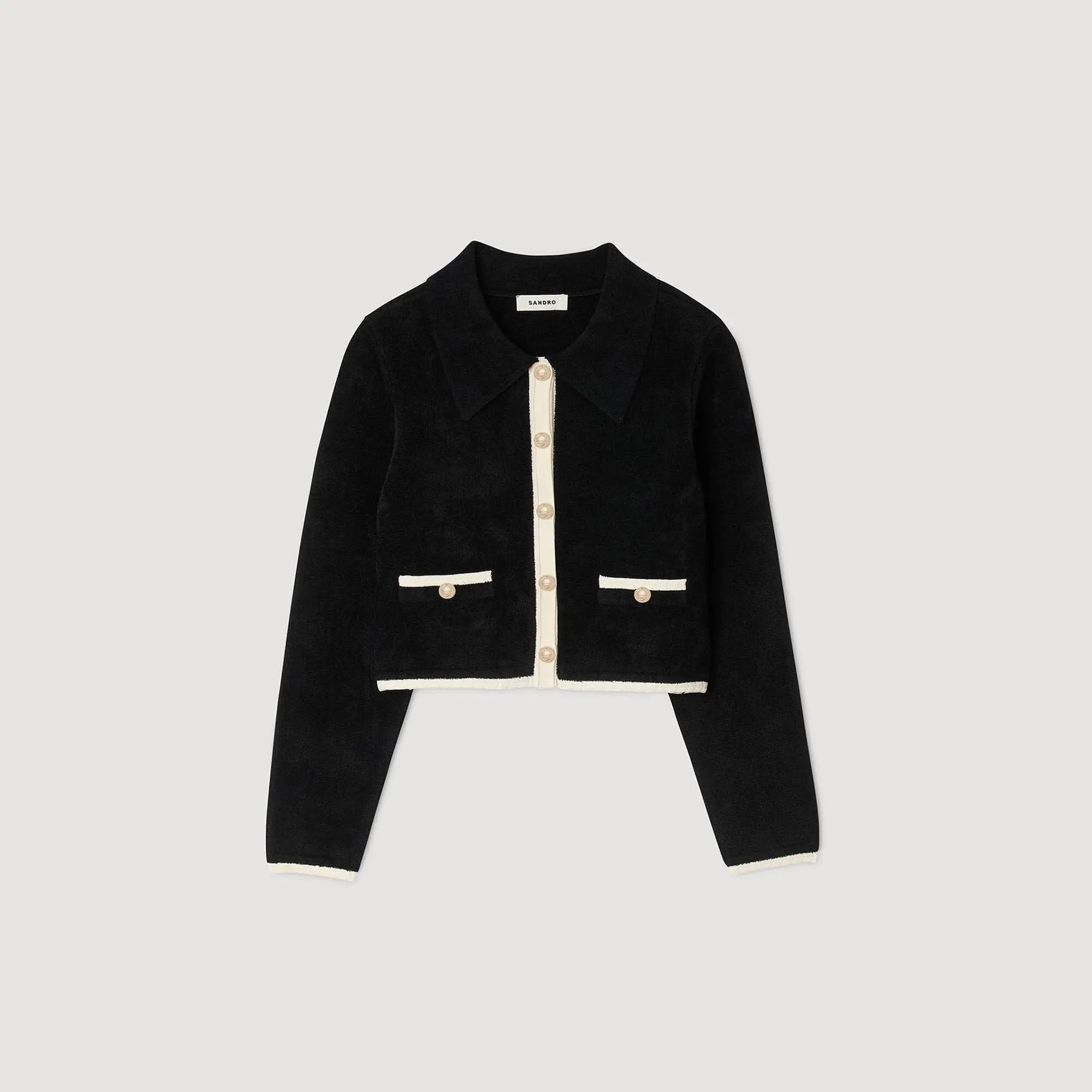 Cardigan bicolore à col chemise - CALVERO