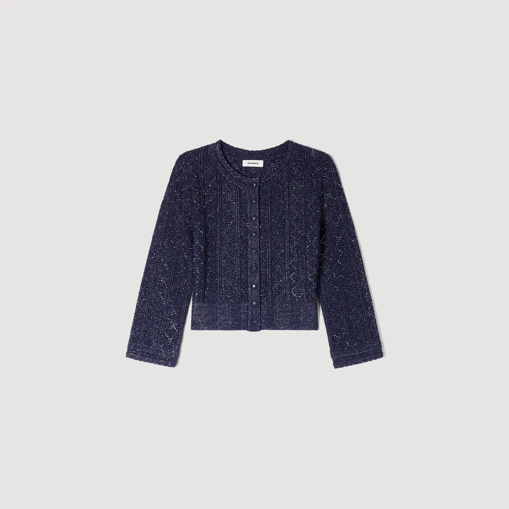 Cardigan court en maille strassée - CALVERO