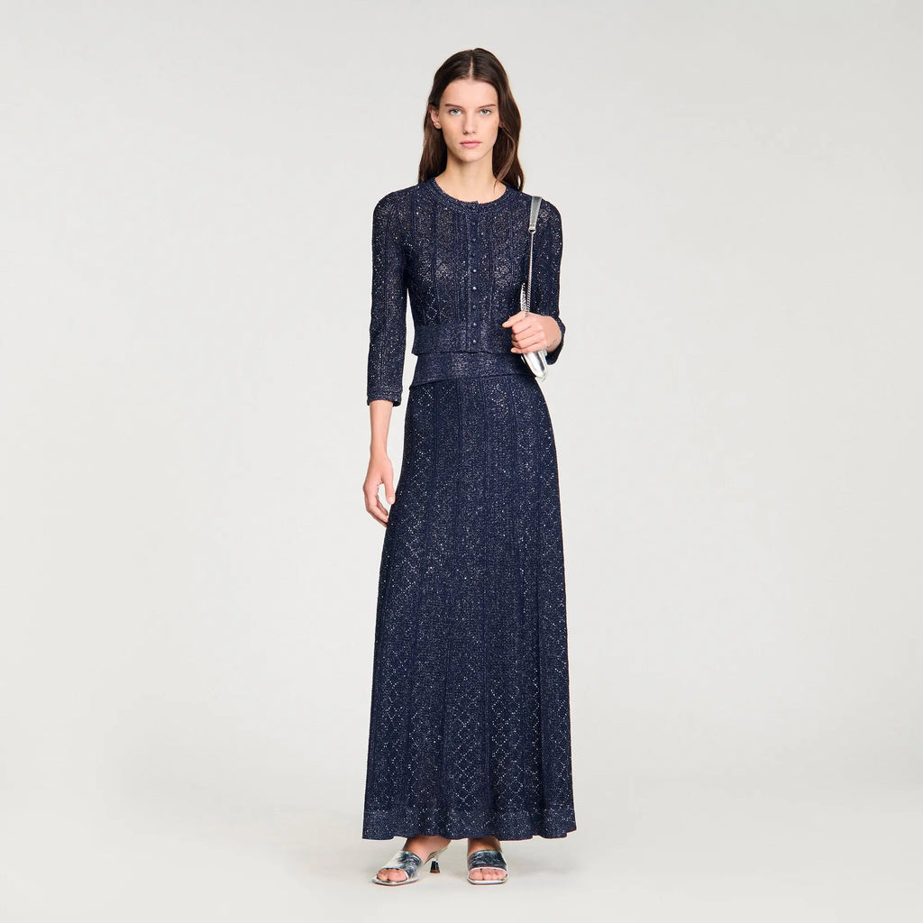 Cardigan court en maille strassée - CALVERO