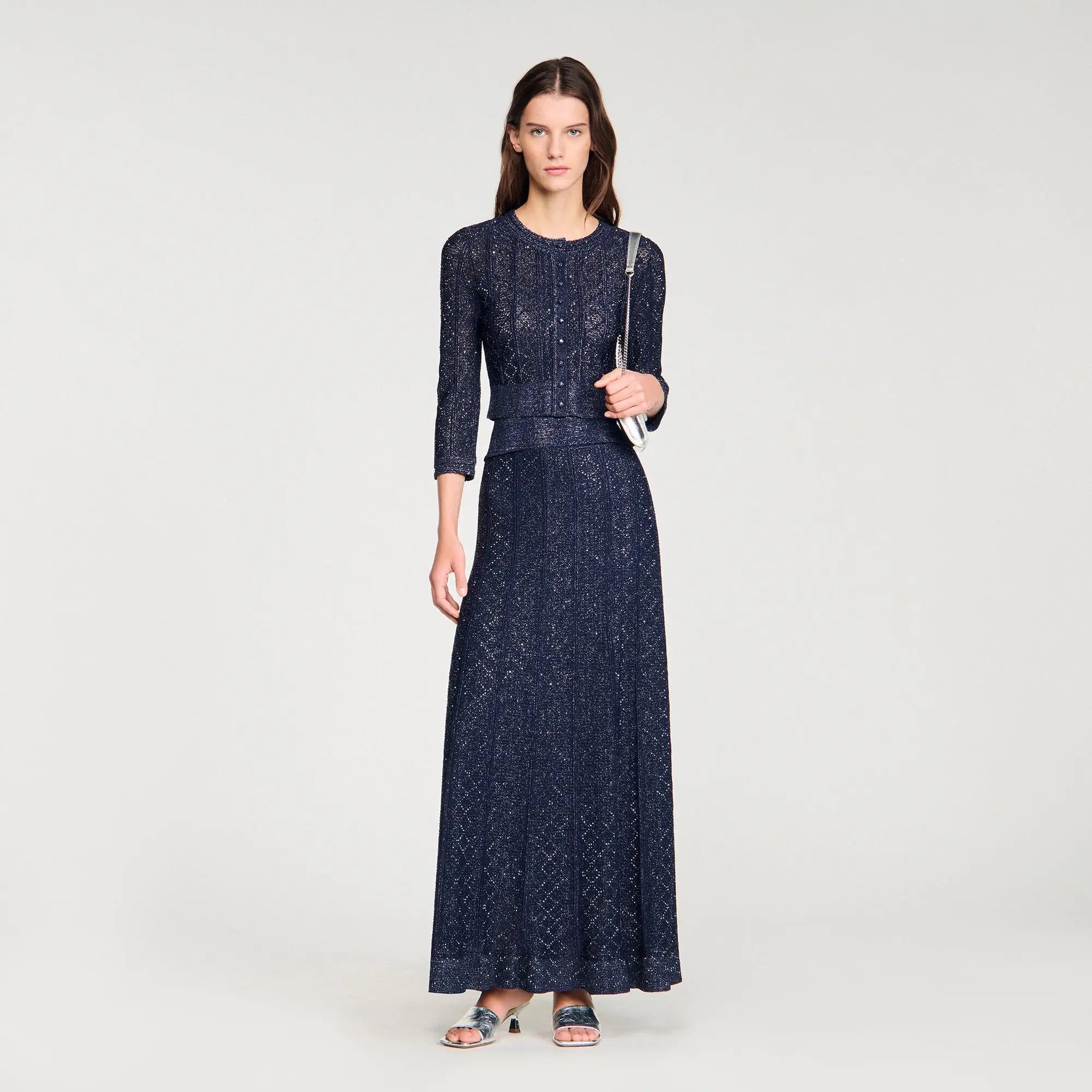 Cardigan court en maille strassée - CALVERO