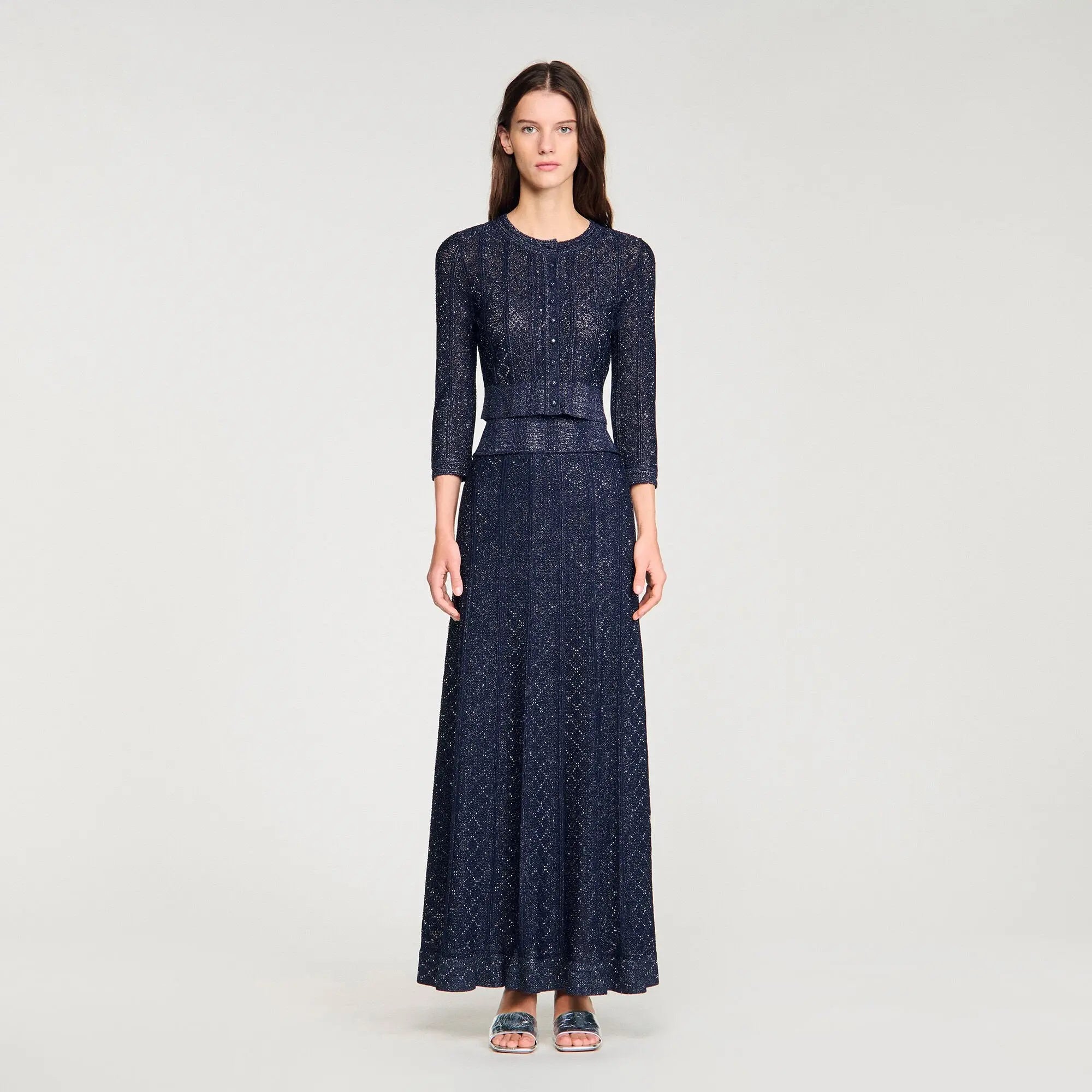 Cardigan court en maille strassée - CALVERO