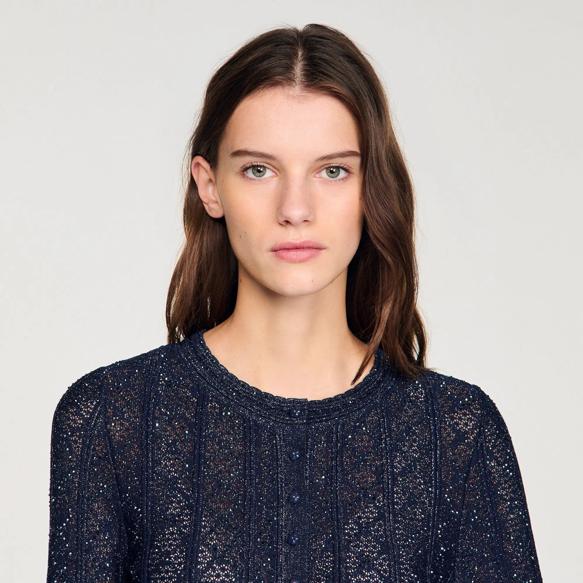 Cardigan court en maille strassée - CALVERO
