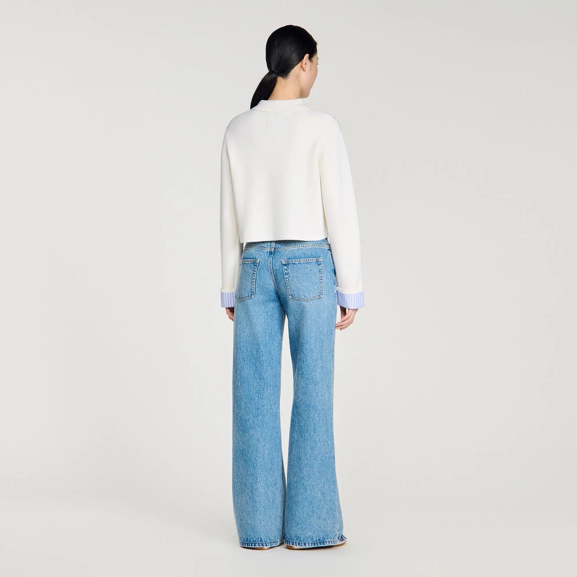 Cardigan en laine à col polo - CALVERO