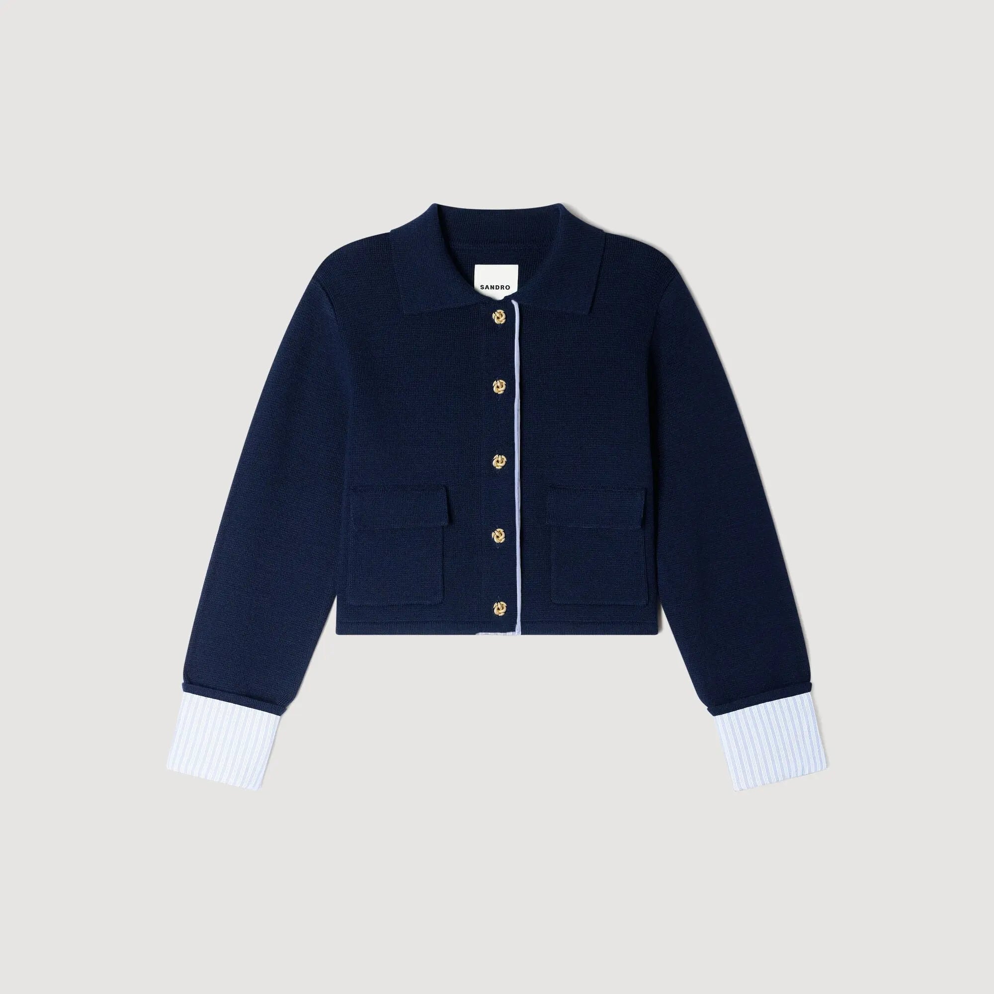 Cardigan en laine à col polo - CALVERO