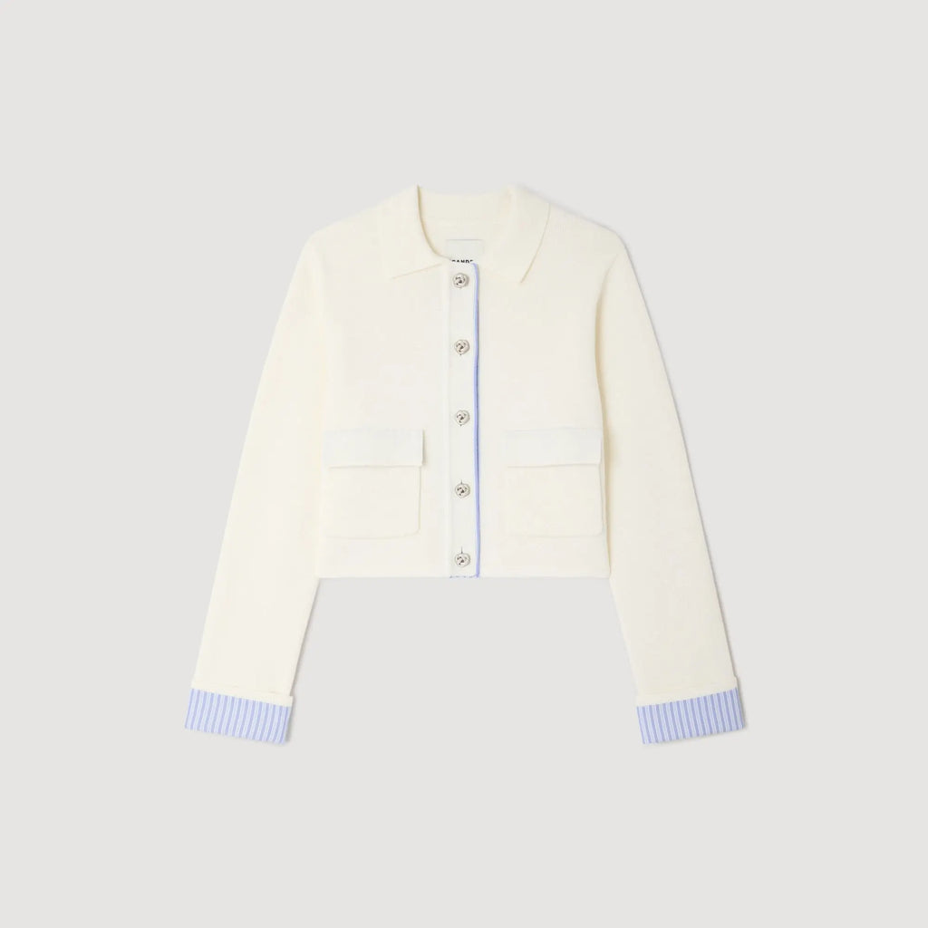Cardigan en laine à col polo - CALVERO