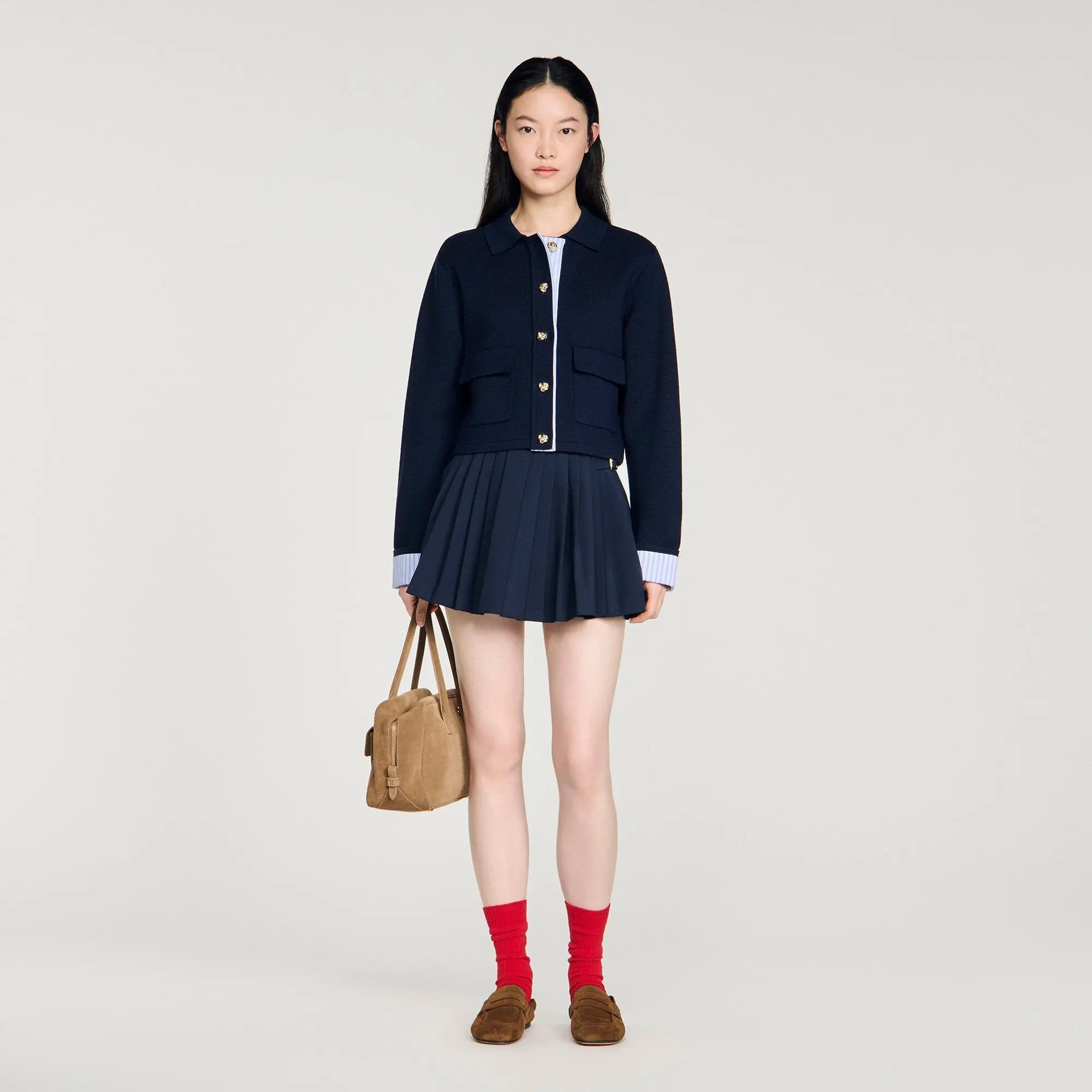 Cardigan en laine à col polo - CALVERO