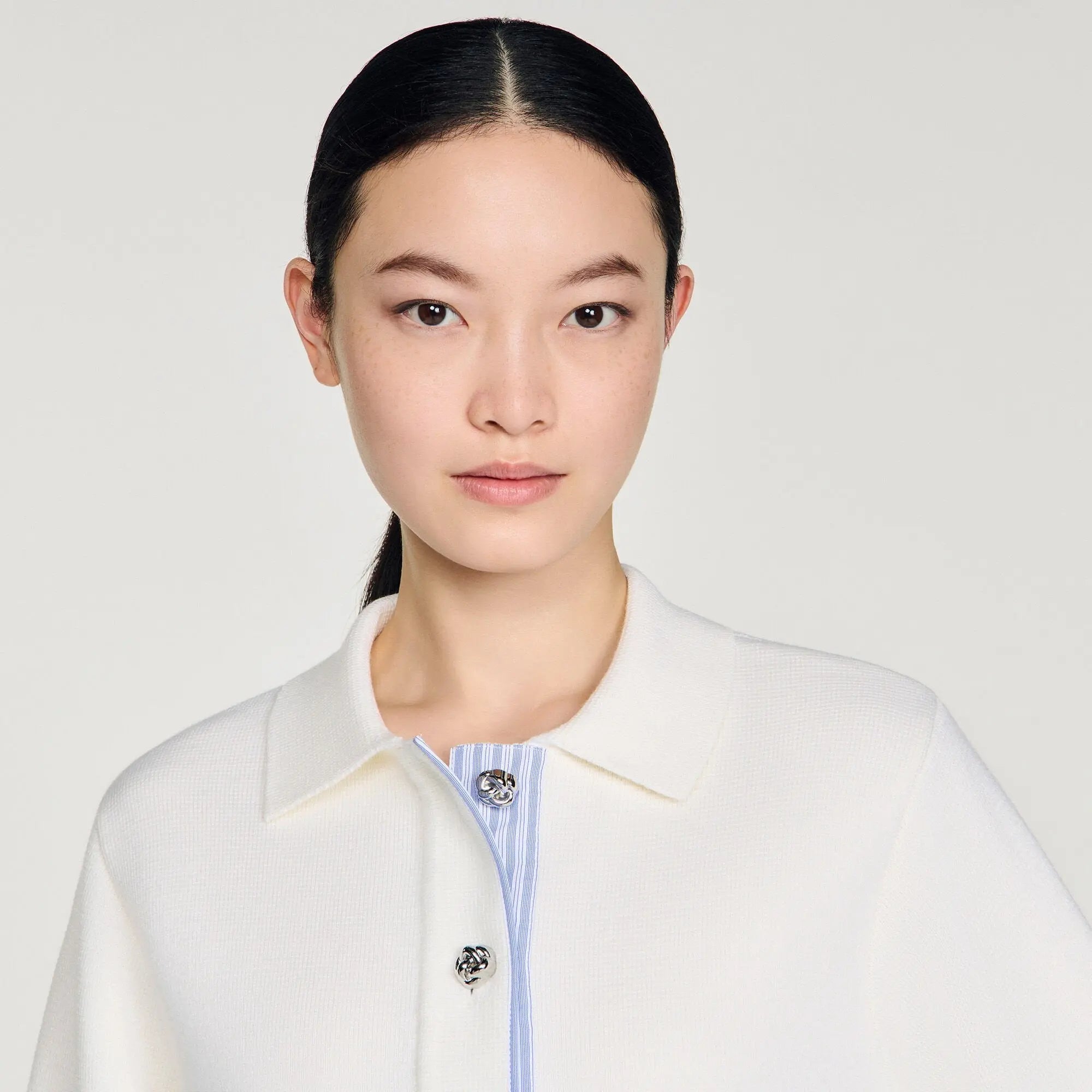 Cardigan en laine à col polo - CALVERO