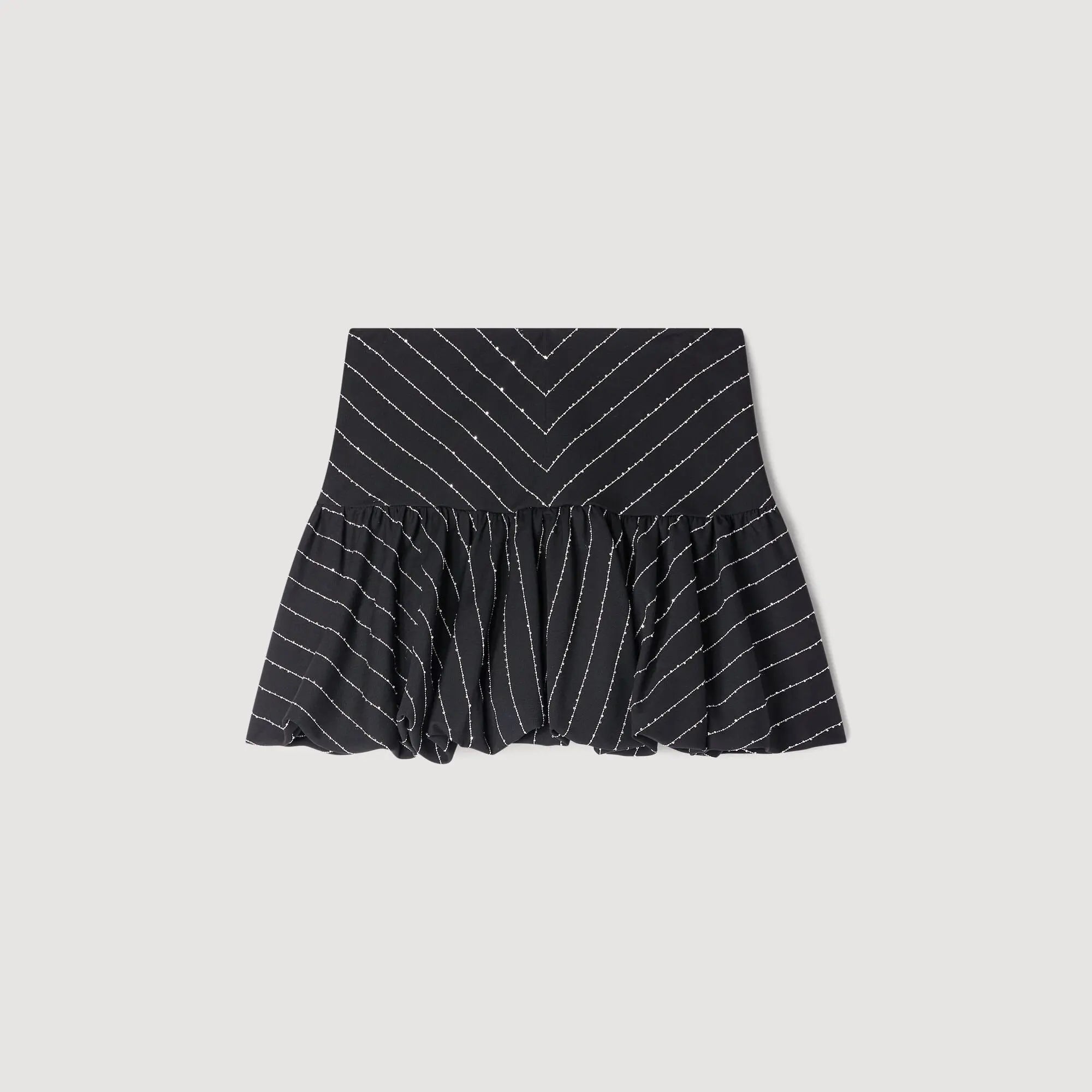 Jupe courte à rayures en sequins - CALVERO
