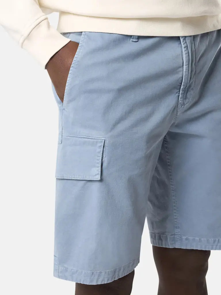 Short cargo en sergé brisé de coton bio extensible. - CALVERO