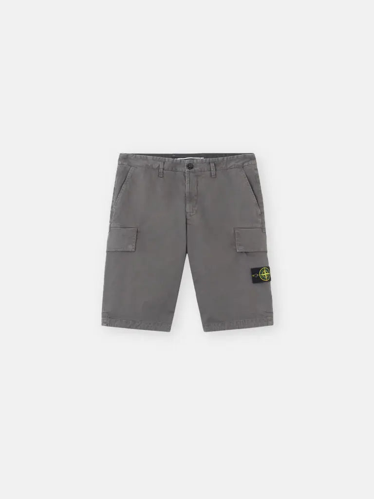 Short cargo en sergé brisé de coton bio extensible. - CALVERO