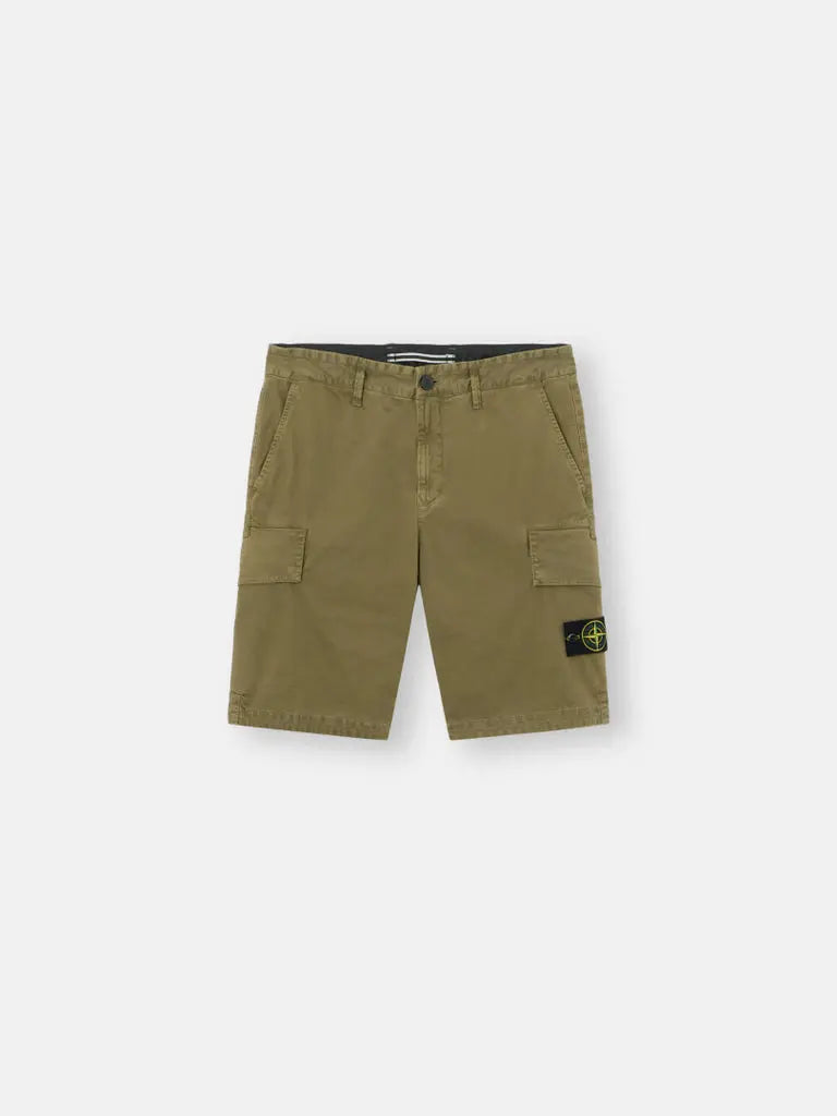 Short cargo en sergé brisé de coton bio extensible. - CALVERO